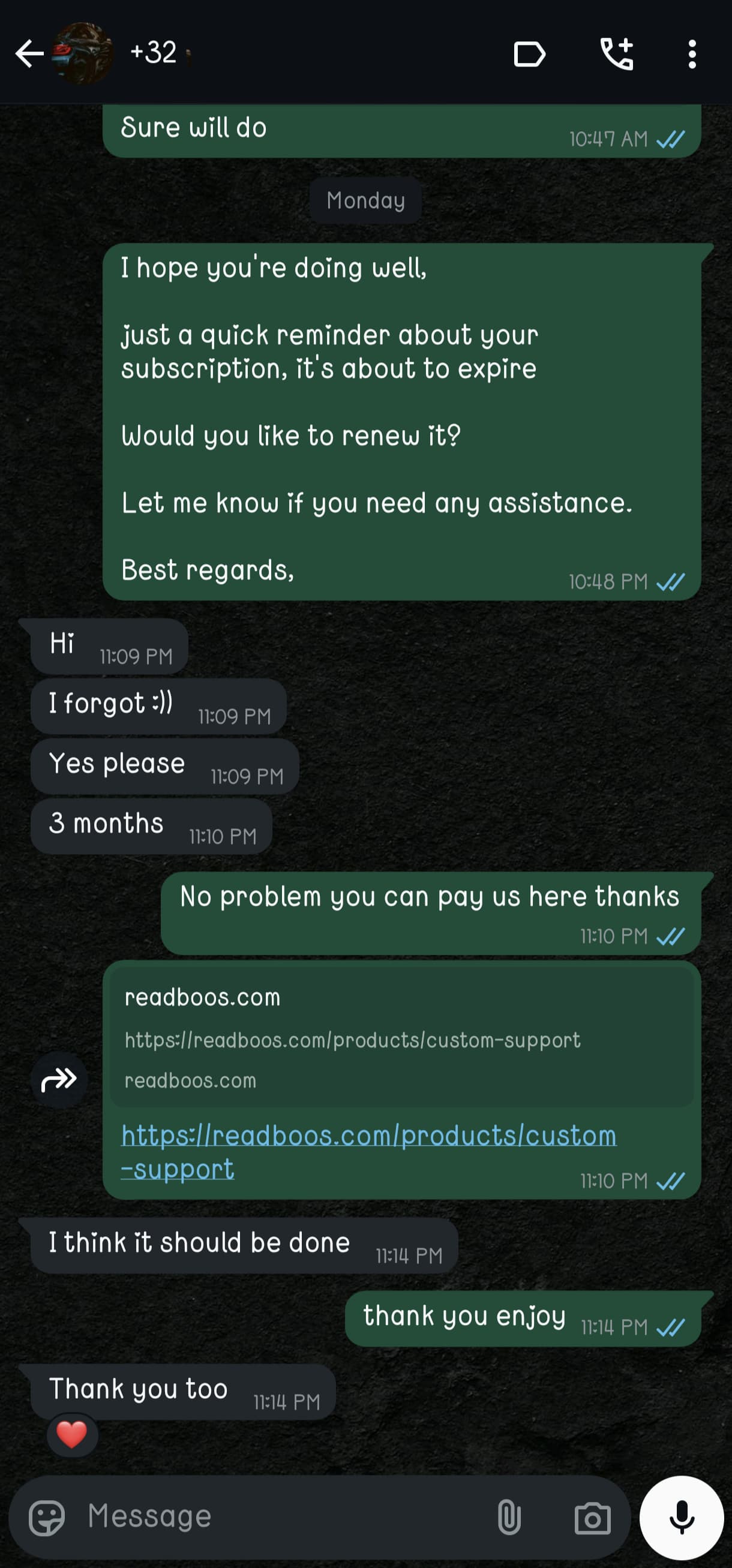 Customer feedback 8